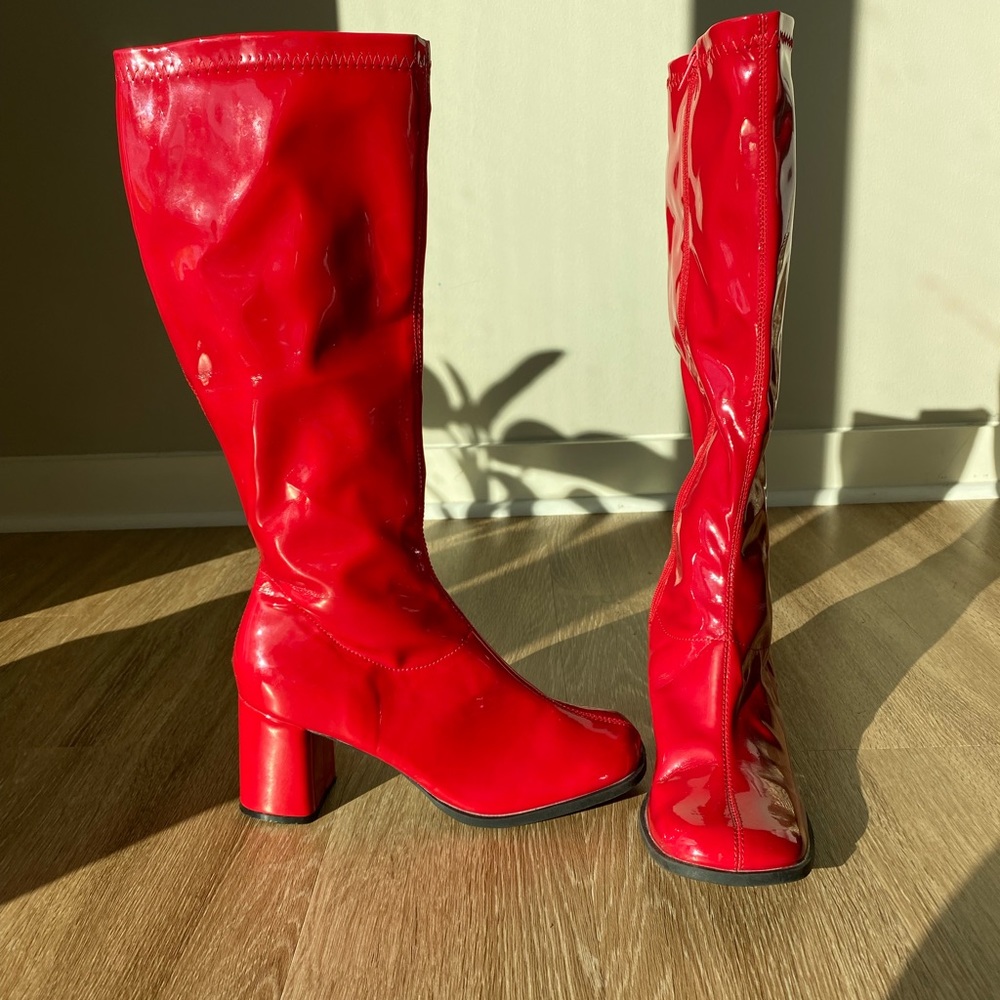 Red Go Go boots sz9